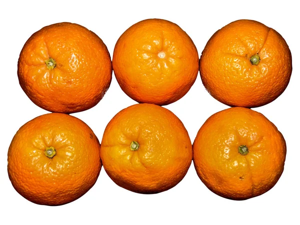 Group Oranges Isolated White Background — Stock Photo, Image