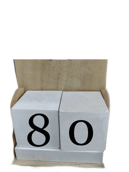 Numero Due Cubi Posti Supporto Legno — Foto Stock