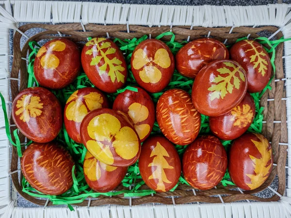 Traditionally Painted Easter Eggs Maramures Romania — стоковое фото