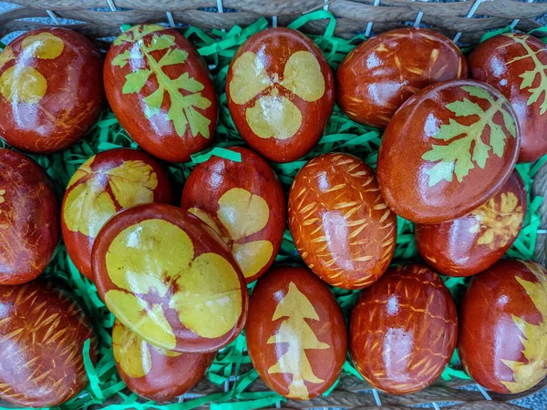 Traditionally Painted Easter Eggs Maramures Romania — стоковое фото