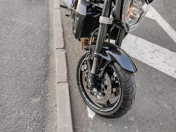 Rueda Parte Delantera Una Motocicleta — Foto de Stock