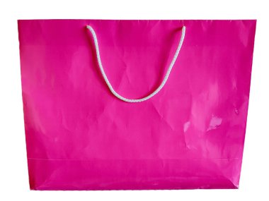 Pembe hediye çanta üzerinde beyaz izole