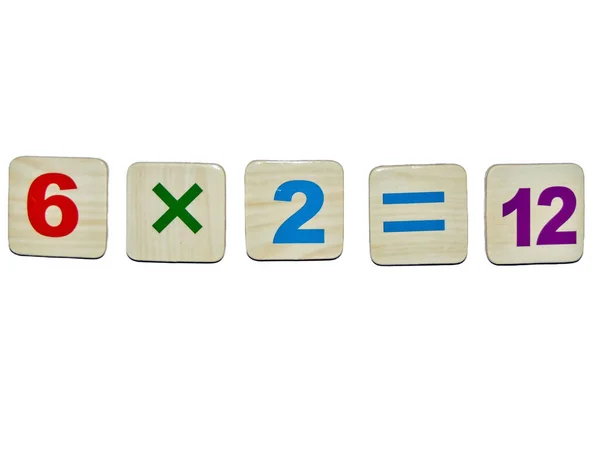 Operación Multiplicación Con Números Colores Matemáticas —  Fotos de Stock
