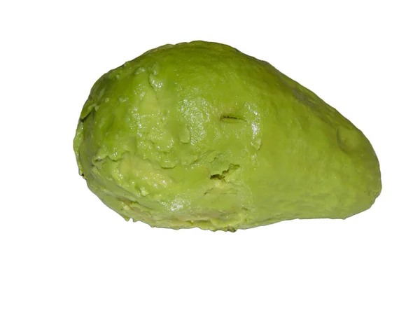 Geschilde Avocado Geïsoleerd Witte Achtergrond — Stockfoto