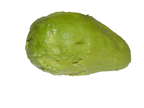 Geschilde Avocado Geïsoleerd Witte Achtergrond — Stockfoto