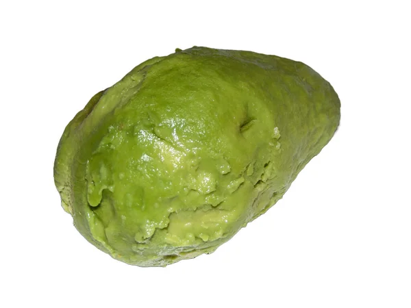 Geschilde Avocado Geïsoleerd Witte Achtergrond — Stockfoto