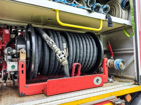 Equipamento Combate Incêndios Caminhão Bombeiros — Fotografia de Stock