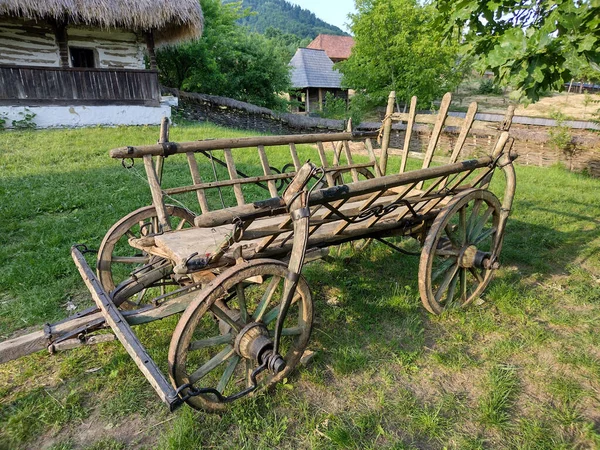 Alte Holzkarre Dorfmuseum Baia Mare Maramures Rumänien — Stockfoto