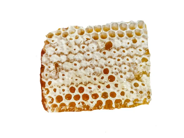 Plaster Miodu Surowy Pszczelarstwo Widok Makro — Zdjęcie stockowe