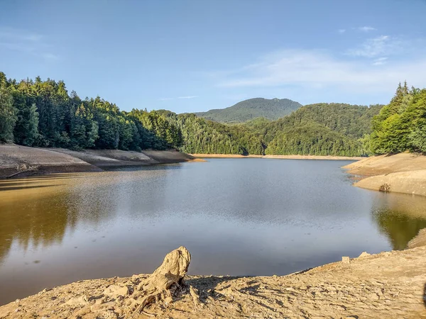 ルーマニア 2022年6月 マラムール郡のFiriza湖 この期間中はダムで行われている作業のため水位が低くなります — ストック写真