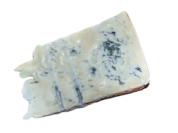 Queijo Gorgonzola Isolado Sobre Fundo Branco — Fotografia de Stock