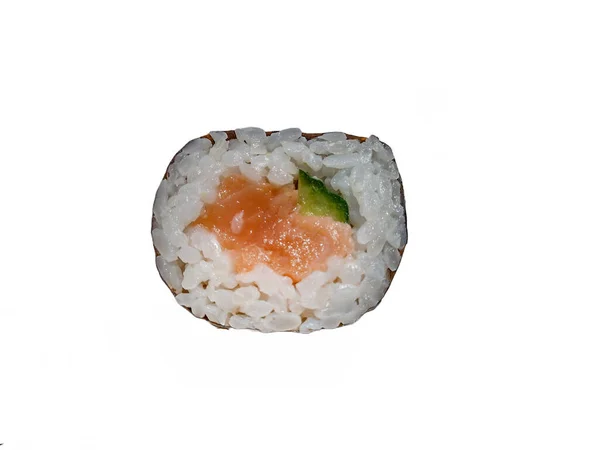 Sushi Rolar Alimentos Isolados Fundo Branco — Fotografia de Stock