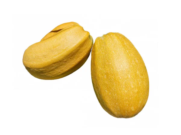 Two Yellow Zucchini Isolated White Background — Stock Photo, Image