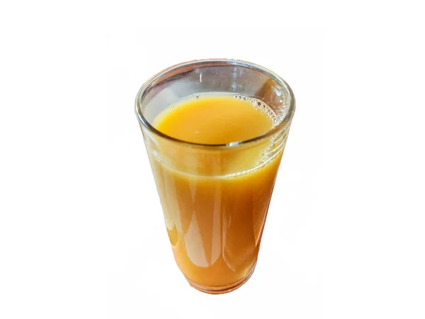 Orangensaft Einem Glas Isoliert Auf Weißem Hintergrund — Stockfoto