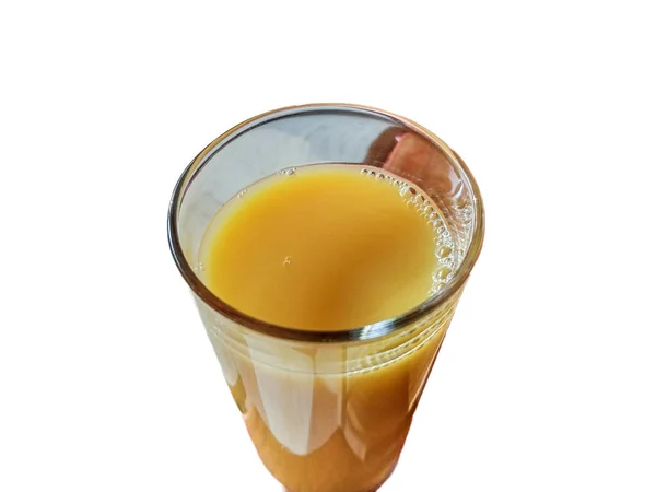 Χυμό Πορτοκαλιού Ένα Ποτήρι Που Απομονώνονται Λευκό Φόντο — Φωτογραφία Αρχείου