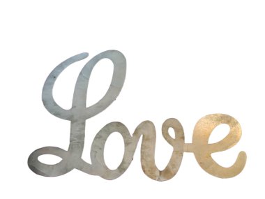 beyaz arka planda izole aşk kelimesi