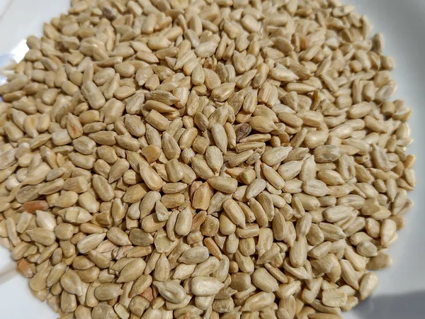 Pile Peeled Sunflower Seeds — 스톡 사진