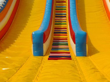 colorful inflatable slide for children. Playing