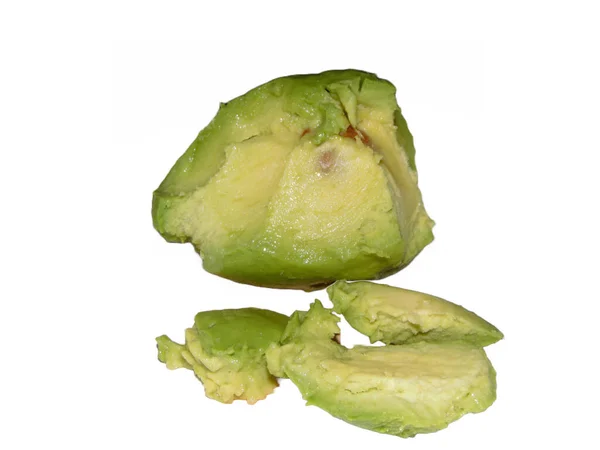 Peeled Avocado Isolated White Background Fruit — Stok fotoğraf