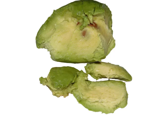 Peeled Avocado Isolated White Background Fruit — Fotografia de Stock