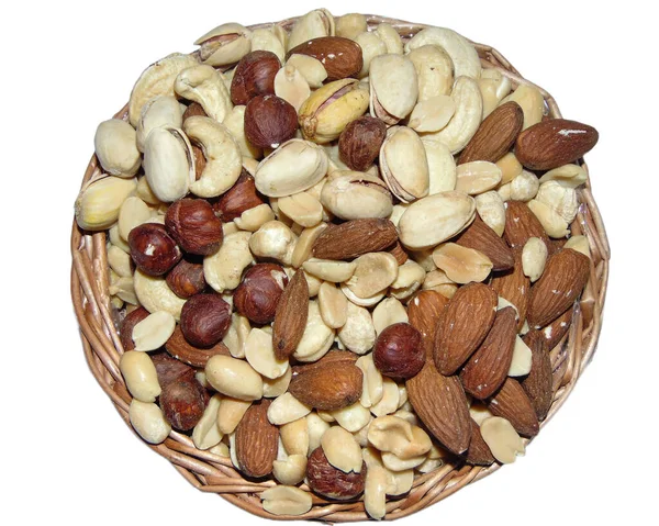 Group Hazelnuts Cashews Almonds Pistachios Peanuts — Stockfoto