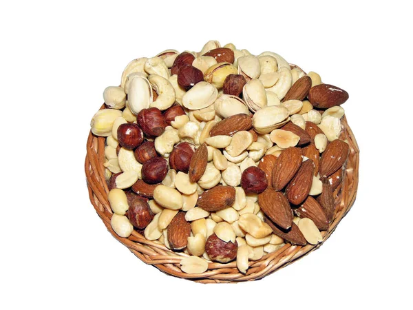 Group Hazelnuts Cashews Almonds Pistachios Peanuts — Stock Photo, Image