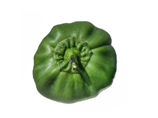 Πράσινη Πιπεριά Απομονωμένη Λευκό Φόντο — Φωτογραφία Αρχείου