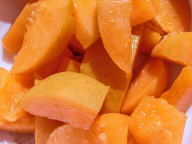 group of fresh apricot slices. Apricot fruit