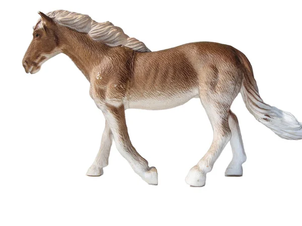 Kůň Hračka Izolované Bílém Pozadí — Stock fotografie