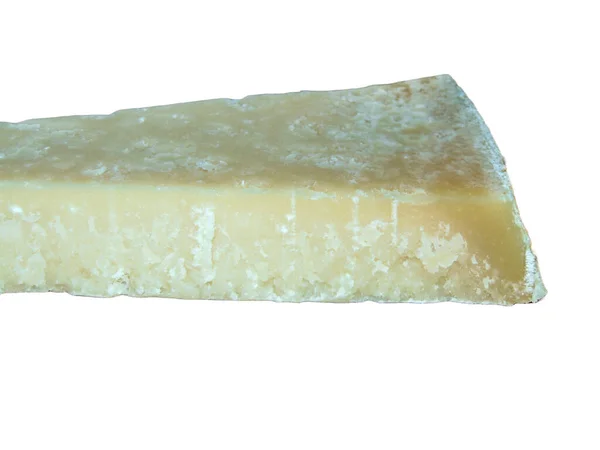 Slice Parmesan Isolated White — Stock Photo, Image