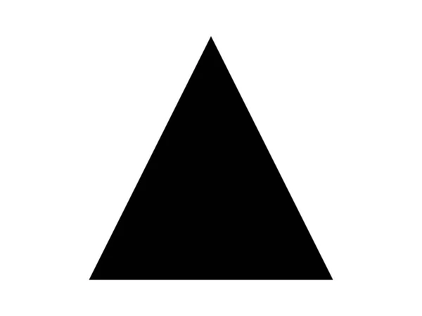 白色背景上孤立的黑色三角形图标 — 图库照片
