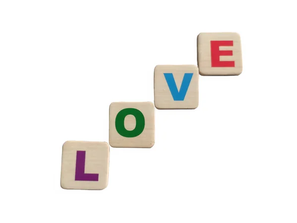 Het Woord Liefde Bestaat Uit Gekleurde Letters — Stockfoto