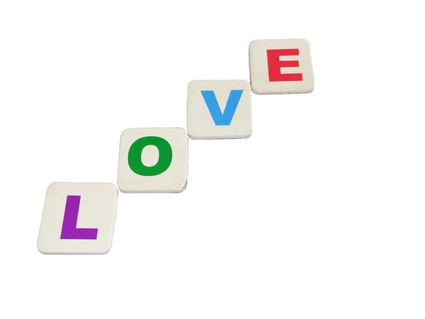 Λέξη Αγάπη Αποτελείται Από Χρωματιστά Γράμματα — Φωτογραφία Αρχείου