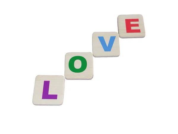 Palabra Amor Compuesta Letras Colores —  Fotos de Stock