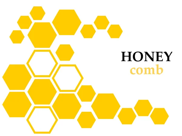 Abstrakt Bakgrund Med Gul Bikaka Honeycomb Illustration Med Text — Stockfoto