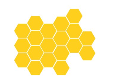 Bal Tarağı Arkaplanı beyaza izole edildi. Bal peteği çizimi