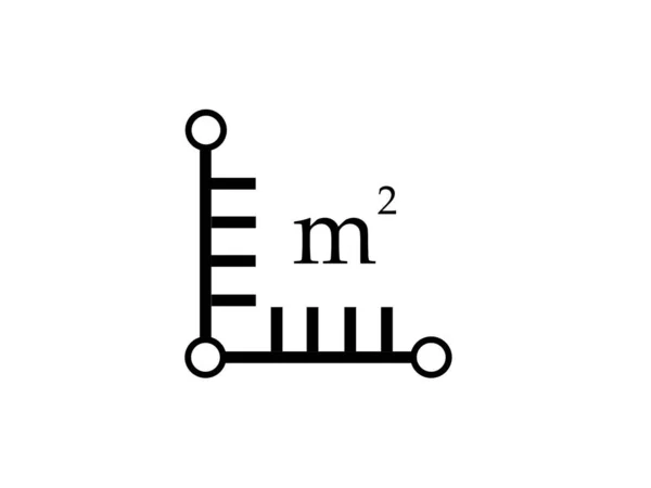 Área Parcela Ícone Metros Quadrados Isolados Branco — Fotografia de Stock