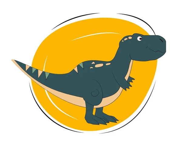 Cute Rex Orange Background Tyrannosaurus Rex Dino Print Logo Background — Stock Vector