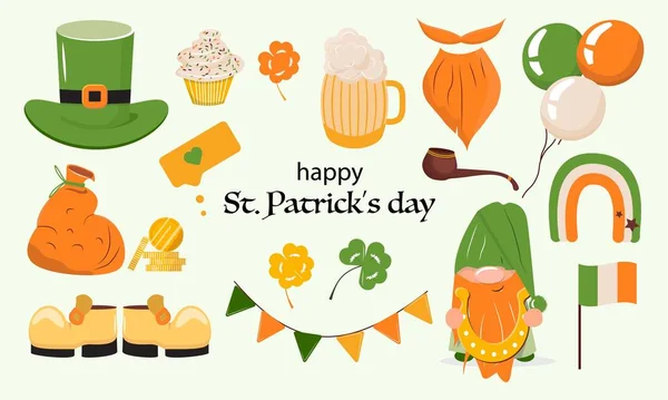 Samling av St Patricks dag designelement. — Stock vektor