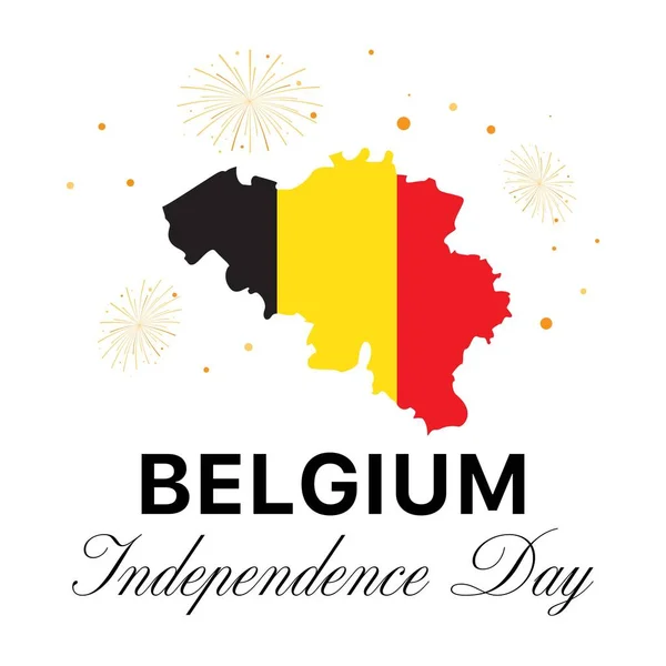 Belgium Independence Day Concept Illustration Belgium Flag Colours White Background — Stock Vector