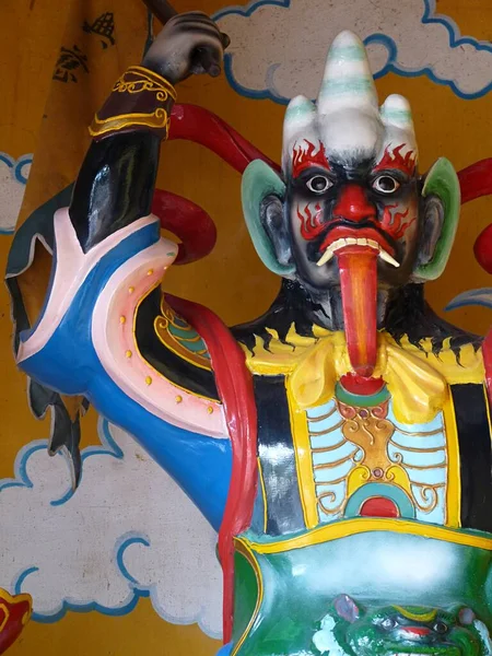 Close up of vibrant statue of demon, Hoi An, Vietnam — Stock Photo, Image