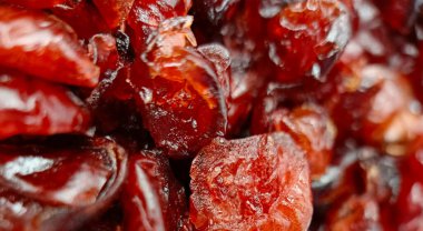 Kırmızı kızılcık kurudu, yakın çekim, makro çekim