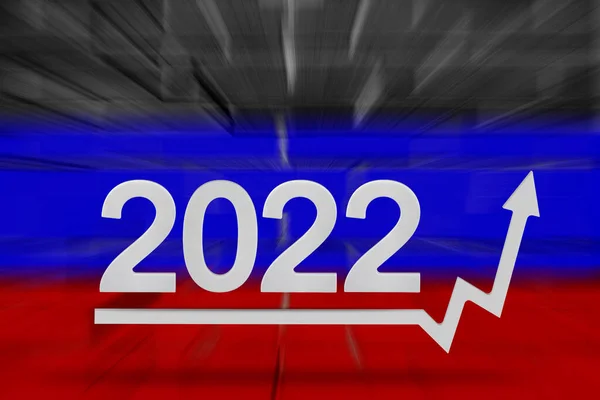 러시아에서는 2022 년에 전례와 위기가 발생 했다. 물가 상승 과 식량 증가. 경제가 급상승하다. 화살표를 가리키고 있습니다. 이율의 증가. — 스톡 사진