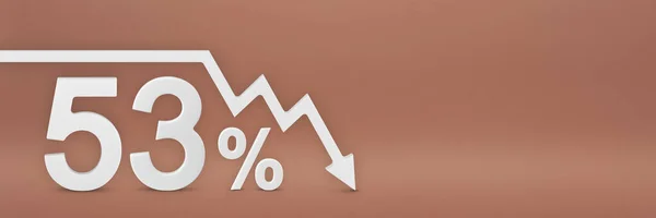 Prozent Der Pfeil Auf Der Grafik Zeigt Nach Unten Börsencrash — Stockfoto