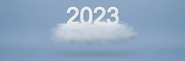 Feliz Año Nuevo 2023 Plantilla Saludo Banner Festivo Con Números — Foto de Stock