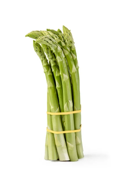 Asperges Vertes Fraîches Sur Fond Blanc Isolé Isolat Asperges Vertes — Photo