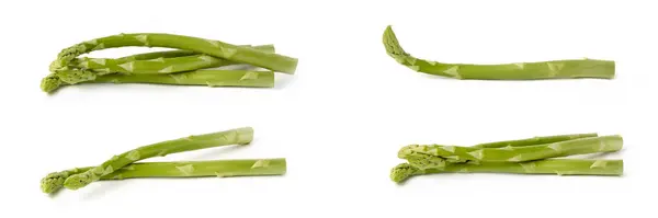 Frischer Grüner Spargel Auf Weißem Isoliertem Hintergrund Grüner Spargel Isoliert — Stockfoto