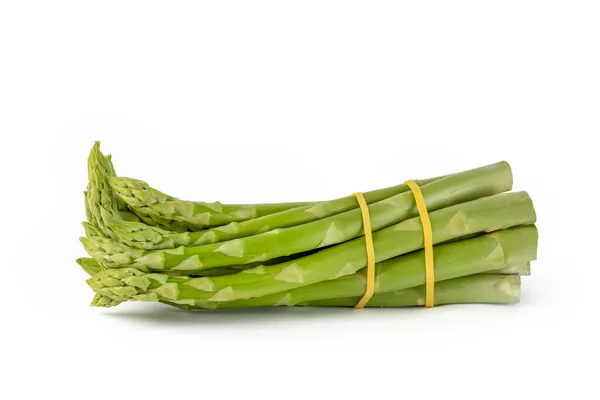 Ein Bündel Frischer Grüner Spargel Isoliert Auf Weißem Hintergrund Frisch — Stockfoto