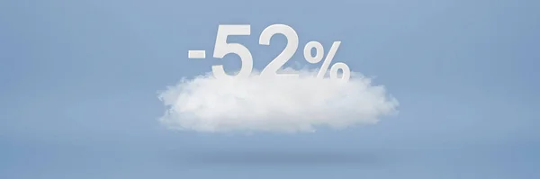 Знижка Великі Знижки Продажі Ятдесяти Двох Відсотків Числа Плавають Хмарі — стокове фото