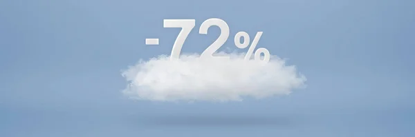 Знижка Великі Знижки Розпродаж Сімдесяти Двох Відсотків Числа Плавають Хмарі — стокове фото